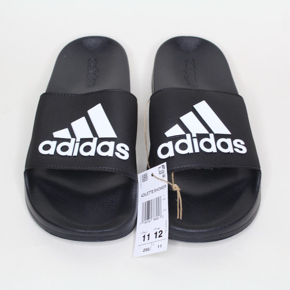 Adidas Men's Adilette Shower Slides / Sandal GZ3779 Black / White Size 11 New